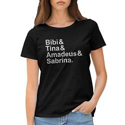 Bibi & Tina & Amadeus & Sabrina Damen Schwarz T-Shirt Size L von GR8Shop