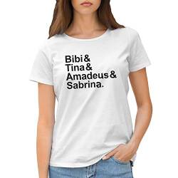 Bibi & Tina & Amadeus & Sabrina Damen Weißes T-Shirt Size M von GR8Shop
