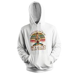 GR8Shop Namaste Yoga Im Mostly Peace Love and Light Little Go Fuck Unisex Weiß Kapuzenpullover Hoodie Size S von GR8Shop