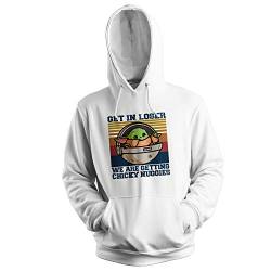 GR8Shop Vintage Get In Loser Baby Yoda We Are Getting Chicky Nuggies Unisex Weiß Kapuzenpullover Hoodie Size M von GR8Shop