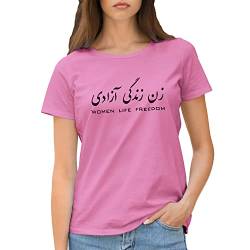 Mahsa Amini RIP Women Life Freedom Mahsa Amini Womens Rights Damen Rose T-Shirt Size L von GR8Shop