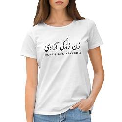 Mahsa Amini RIP Women Life Freedom Mahsa Amini Womens Rights Damen Weißes T-Shirt Size L von GR8Shop