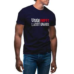 Ungeimpft Lasst Grussen Herren Marineblaues T-Shirt Size XXL von GR8Shop