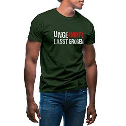 Ungeimpft Lasst Grussen Herren Militärgrün T-Shirt Size M von GR8Shop