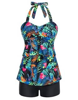 Blumen bademode Swimsuit abnehmbare träger Tankini bauchweg Badeanzug M Bunte Blumen von GRACE KARIN