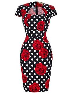 GRACE KARIN 50er Jahre Kleid Vintage etuikleid Bodycon Kleid Rockabilly Kleid 2XL CL7597-11 von GRACE KARIN