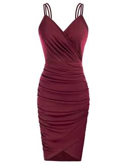 GRACE KARIN Business Kleid Damen rot bleistiftkleid Knielang Retro Kleid CL1151-2 M von GRACE KARIN