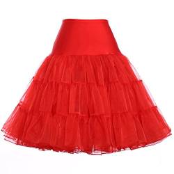 GRACE KARIN Damen 50er jahre petticoat-röcke tutu krinoline underskirt cl8922 mittel rot von GRACE KARIN