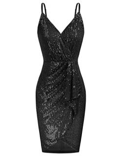 GRACE KARIN Damen Glitzer Kleider Elegant Rückenfreies Bodycon Kleid Spaghetti Strap Cocktailkleid Party Festlich Kleider CL1723-01_0XL von GRACE KARIN