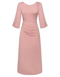 GRACE KARIN Damen Kleid Für Besondere Anlässe Im Sommer Lockeres Dehnbar-Mom-Kleid Einfarbig In Pink Größe XL von GRACE KARIN
