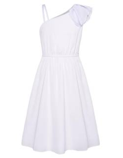 GRACE KARIN Mädchen Kleid 134 Kinder Festliches Sommer Prinzessin Hochzeit Blumenmädchen Party Einschulung Kleid Weiß 140 von GRACE KARIN