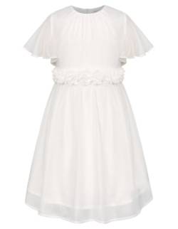 GRACE KARIN Mädchen Kleid Festliches 116 Kinder Hochzeits Sommer Einschulung Prinzessin Kleider 122 Blumenmädchen Kleid Weiß von GRACE KARIN