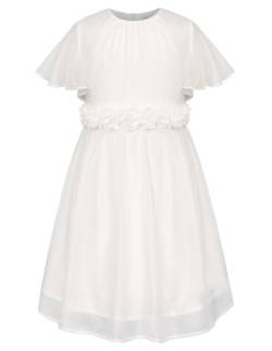 GRACE KARIN Mädchen Kleid Hochzeits 122 Kinder Festliches Sommer Einschulung Prinzessin Kleider 128 Blumenmädchen Kleid Weiß von GRACE KARIN