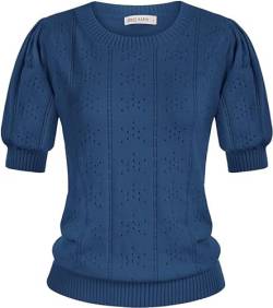 GRACE KARIN Vintage Sweater Kurzarm Casual zuhause elegant warm Strickpullover CL692-10 L von GRACE KARIN