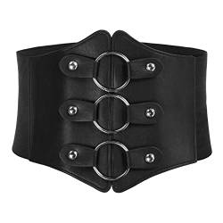 Korsettgürtel Für Frauen Schwarz Elastische Breite Taille Ledergürtel Kostüm Cosplay Schwarz S von GRACE KARIN