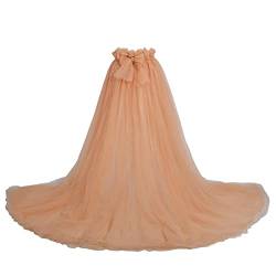 GRACEART Abnehmbarer Zug, Brautkleid, Hochzeitskleid, Party, Tutu, Tüllrock, für Damen, lang, bodenlang, champagnerfarben, Einheitsgröße von GRACEART