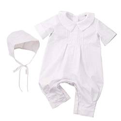GRACEART Baumwolle Infant Taufbekleidung Jumpsuits Outfits Taufkleid mit Weiß Baby Taufanzug (XS (1-3 Monate)) von GRACEART