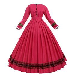 GRACEART Damen 1860s Viktorianisches Kleid Rokoko Party Kostüm (Rose rot, M) von GRACEART