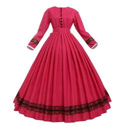 GRACEART Damen 1860s Viktorianisches Kleid Rokoko Party Kostüm (Rose rot, XXL) von GRACEART