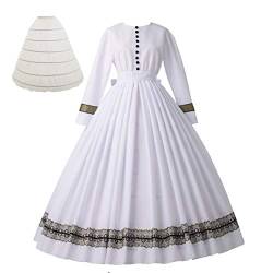 GRACEART Damen 1860s Viktorianisches Kleid Rokoko Party Kostüm (Weiß, S) von GRACEART