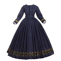 GRACEART Damen 1860s Viktorianisches Kleid Rokoko Party Kostüm (dunkelblau, M) von GRACEART