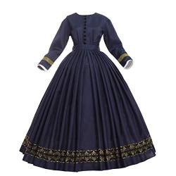 GRACEART Damen 1860s Viktorianisches Kleid Rokoko Party Kostüm (dunkelblau, S) von GRACEART