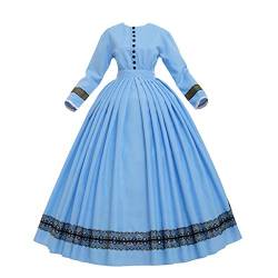 GRACEART Damen 1860s Viktorianisches Kleid Rokoko Party Kostüm (hellblau, L) von GRACEART