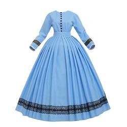 GRACEART Damen 1860s Viktorianisches Kleid Rokoko Party Kostüm (hellblau, XL) von GRACEART