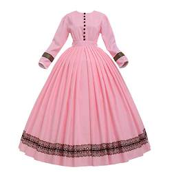 GRACEART Damen 1860s Viktorianisches Kleid Rokoko Party Kostüm (pink, XL) von GRACEART