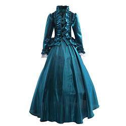 GRACEART Damen Gothic Viktorianisches Kleid Renaissance Maxi Kostüm (XL, Grün) von GRACEART