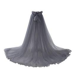 GRACEART Damen Lange Tüll Röcke Abschlussball Abend Rock Elastic Bund Tutu (Grau) von GRACEART