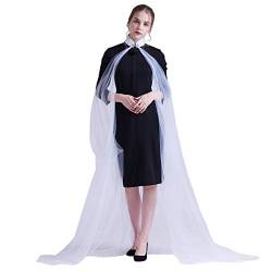 GRACEART Damen Umhang Wraps Cape Elfe Mäntel Elfenkönigin Prinzessin Halloween Kap Bridal (Weiß, Halsumfang：L) von GRACEART