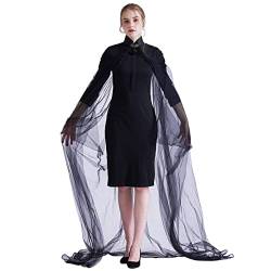 GRACEART Damen Umhang Wraps Cape Elfe Mäntel Elfenkönigin Prinzessin Halloween Kap Bridal (schwarz, Halsumfang：M) von GRACEART