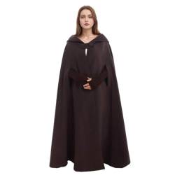 GRACEART Gothic Mittelalter Unisex Poncho Cape Fledermaus Shal Umhang Überwurf (Lang- Kaffee) von GRACEART