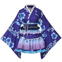 GRACEART Japanischer Kimono Robe Anime Cosplay Kostüm Kleid (L, Blau) von GRACEART