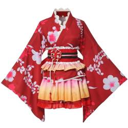 GRACEART Japanischer Kimono Robe Anime Cosplay Kostüm Kleid (S, Rot) von GRACEART