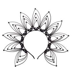 GRACEART Sunburst Halo Crown Stirnband Damen Haarreif Party Kostüm Accessoires (A-schwarz) von GRACEART