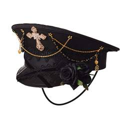 GRACEART Unisex Steampunk Gay Pride Military Captain Hat Lolita Caps - Schwarz - Medium von GRACEART