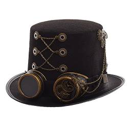 GRACEART Unisex Steampunk Hut Steampunk Zylinder Hut Steampunk Hut für Männer oder Frauen (DE/NL/SE/PL, Alphanumerisch, L, Style-02) von GRACEART