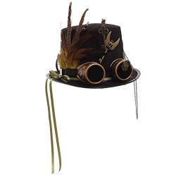 GRACEART Unisex Steampunk Hut Steampunk Zylinder Hut Steampunk Hut für Männer oder Frauen (DE/NL/SE/PL, Alphanumerisch, L, Style-14) von GRACEART