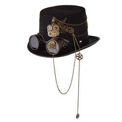 GRACEART Unisex Steampunk Hut Steampunk Zylinder Hut Steampunk Hut für Männer oder Frauen (DE/NL/SE/PL, Alphanumerisch, M, Style-15) von GRACEART