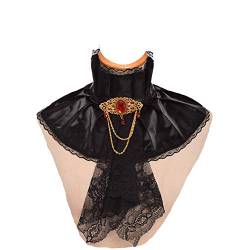 GRACEART Viktorianisch Jabot Halsband Hals Rüschen (Schwarz) von GRACEART