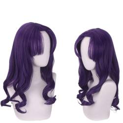 Cosplay Anime Role Play Coser Wig For Katsuragi Misato Purple Long Curly Hair Heat Resistant Synthetic Wigs von GRACETINA HOO
