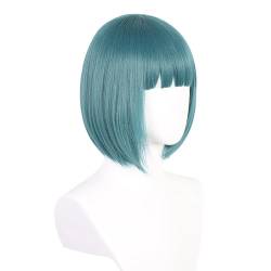 Cosplay Anime Role Play Coser Wig For Ono Shiragiku Short Green Hair Heat Resistant Synthetic Wigs von GRACETINA HOO