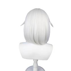 Cosplay Anime Role Play Coser Wig For Paimon Silver White Short Hair Heat Resistant Synthetic Wigs von GRACETINA HOO