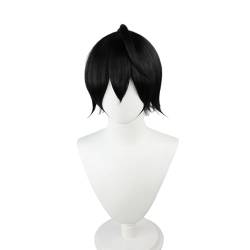 Cosplay Anime Role Play Coser Wig For Sakuma Ritsu Short Black Hair Heat Resistant Synthetic Wigs von GRACETINA HOO