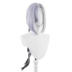 Cosplay Anime Role Play Coser Wig For Shenhe Grey And Blue Gradient Twist Long Hair Heat Resistant Synthetic Wigs von GRACETINA HOO