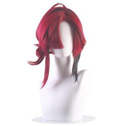 Cosplay Anime Role Play Coser Wig For Shikanoin Heizou Long Red Gradient Ponytail Hair Heat Resistant Synthetic Wigs von GRACETINA HOO