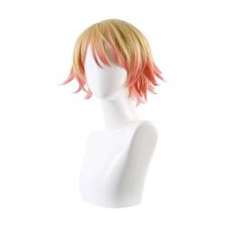 Cosplay Anime Role Play Coser Wig For Tenma Tsukasa Short Blonde Pink Gradient Hair Heat Resistant Synthetic Wigs von GRACETINA HOO