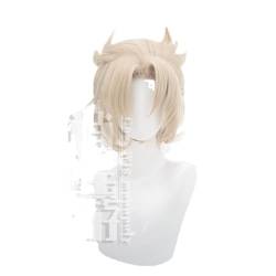 Cosplay Anime Role Play Wig For Albedo Short Blonde Hair Heat Resistant Synthetic Wigs von GRACETINA HOO